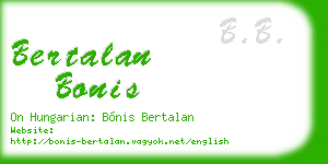 bertalan bonis business card